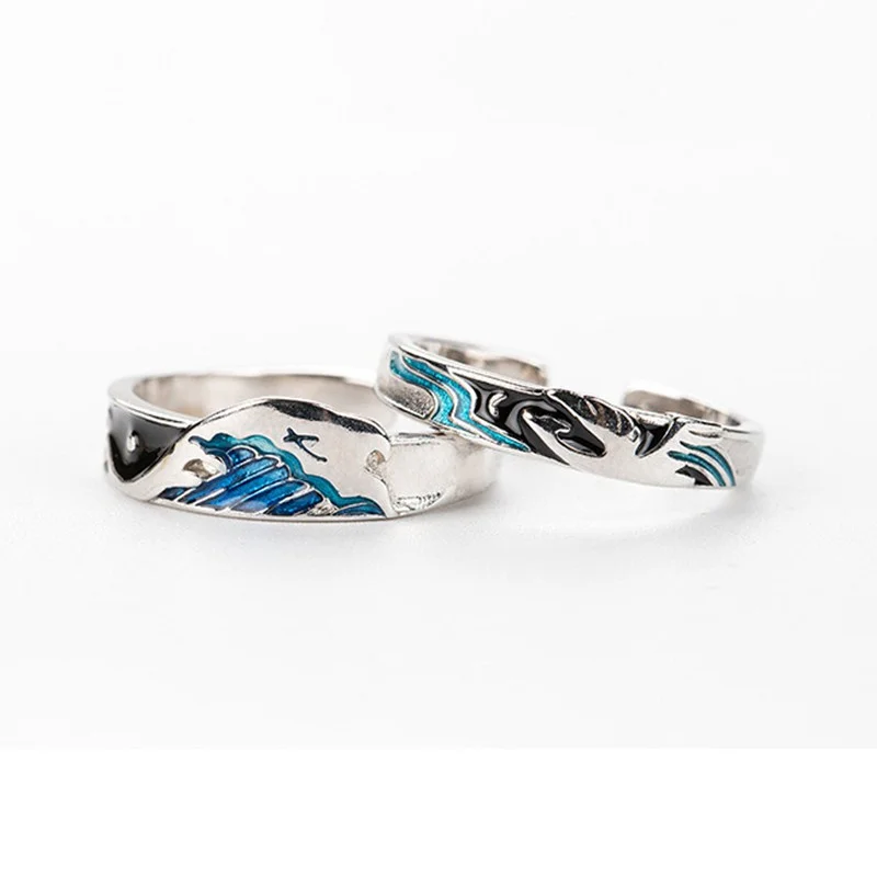 

1 Pair Mens Womens The Starry Night Couple Rings Open Ring