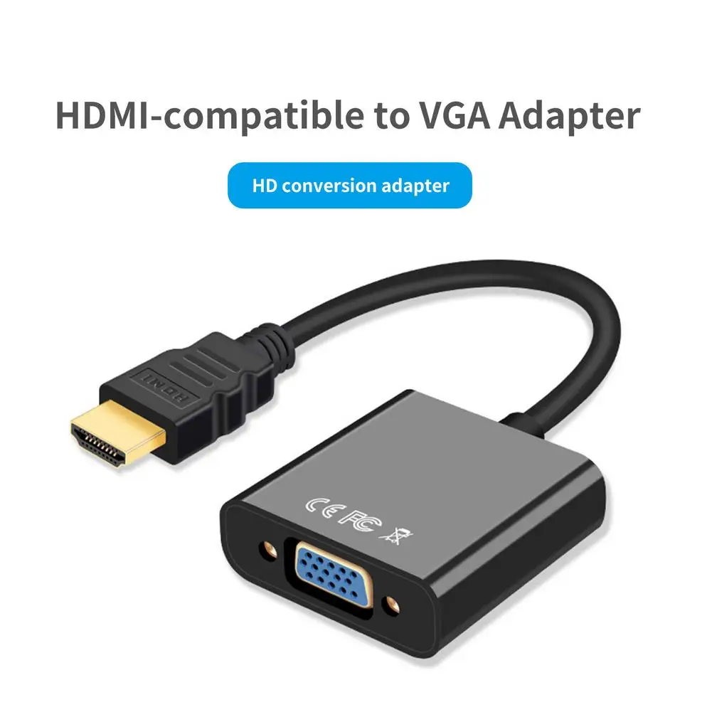 

Compatible With HDMI Cable To VGA Adapter Digital Video Audio Converter 1080p For Xbox 360 PS4 PC Laptop TV Box Projector