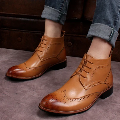 Мужская обувь дышащие мужские туфли из супер-волокнистой кожи классические