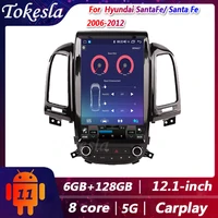 tokesla android10 0 car radio audio dvd intelligent touch central multimedia receiver screen system for hyundai santa 2006 2012