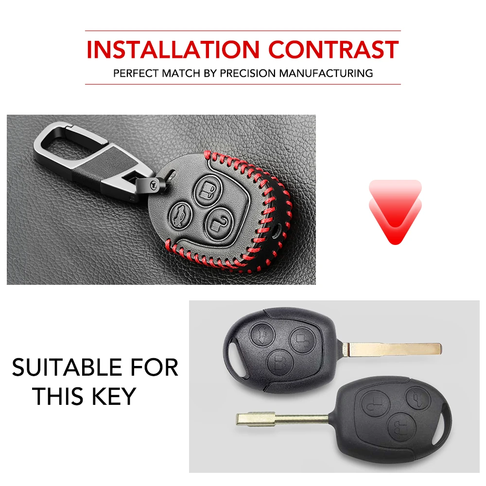 Кожаный чехол для автомобильного пульта дистанционного управления с 3 кнопками