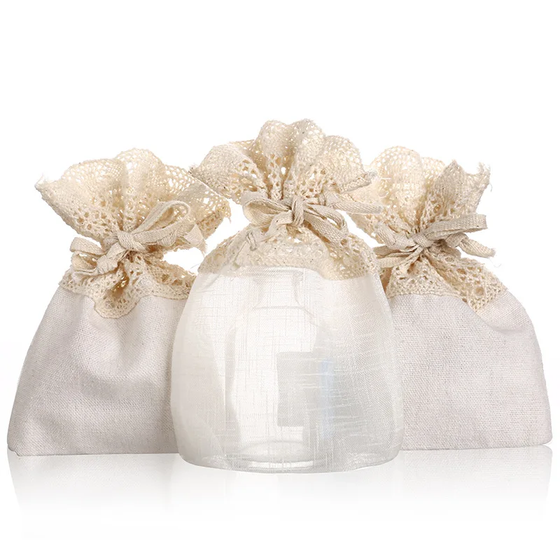 Мешочки для хранения с хлопковой отделкой органайзер на шнурке Холщовый мешочек