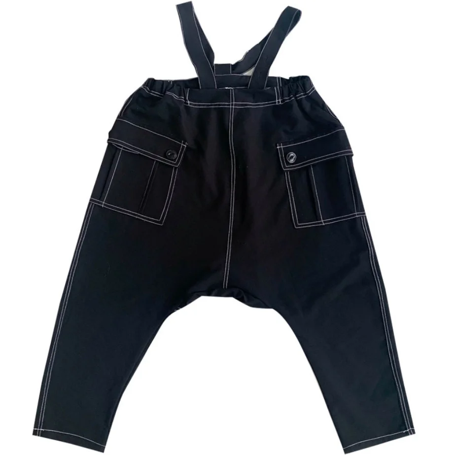 

Весенние модные большие комбинезоны унисекс из полипропилена, свободные брюки-султанки на подтяжках для мальчиков и девочек