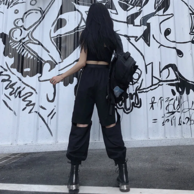 Брюки-карго женские летние повседневные свободные эластичные с высокой талией в