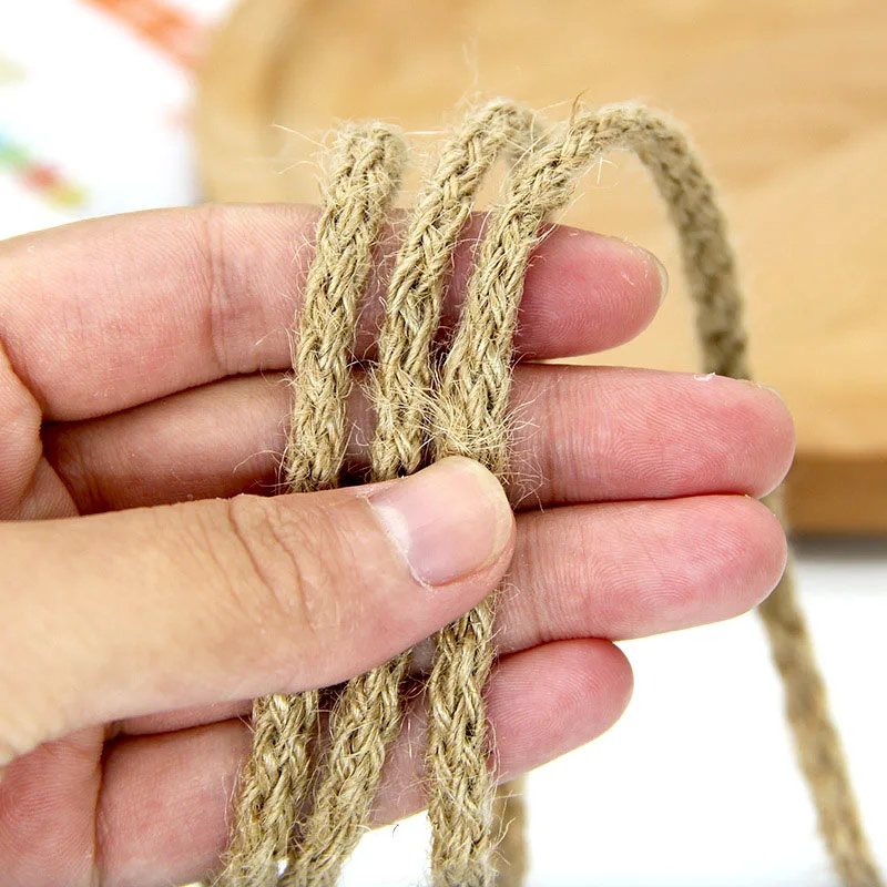 Пеньковая веревка 5-6 мм 5 м из мешковины джутовый шнур-Шпагат Веревка для подарка