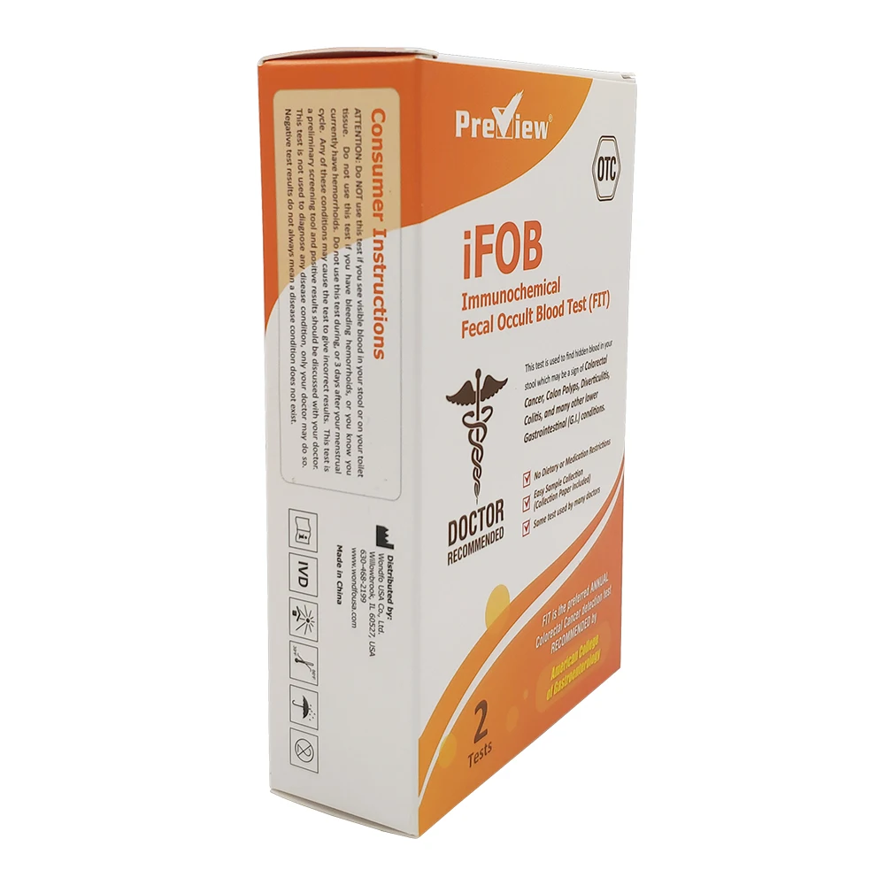 Wondfo 2 тест s одноступенчатая фекальная оккультная кровь (FOB) тестирование скорости