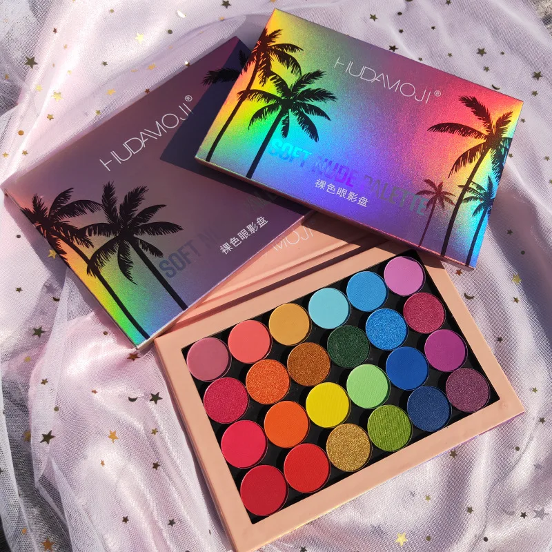 Закат 24 Цвета тени для век макияж красочные радужные конфеты палитра мерцающие с