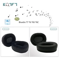 kqtft 1 pair of velvet leather route replacement earpads for bluedio t7 t6 t6s t6c headset earmuff cover cushion cups