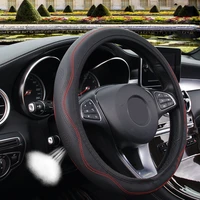 pu leather car steering wheel cover good grip replacement accessories black and red