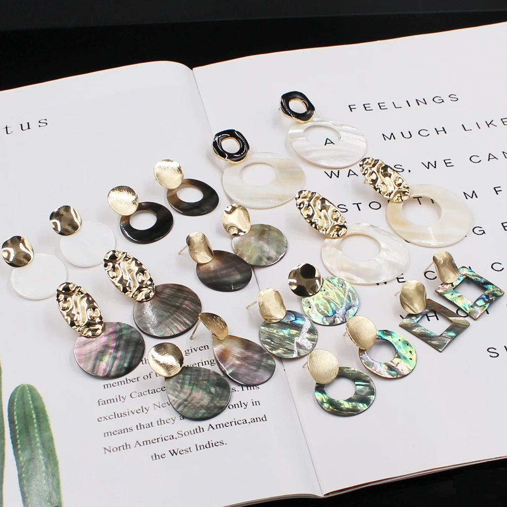 Корейские серьги 2020 роскошные с натуральным перламутром в виде ракушки