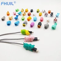 cute bite mobile phone cable protector winder usb charger data cable protect case cartoon cord cable organizer holder cover