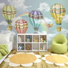 Фотообои на заказ, милый мультяшный шар, радуга, птица, небо, ручная роспись, детская комната, детская спальня, настенная живопись