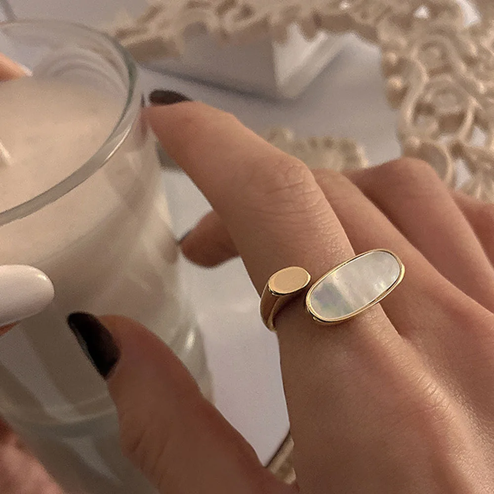 

New Han Edition Hip Pop Elliptical Cross Open Fashion Unique Design Simple Temperament Finger Rings Gift