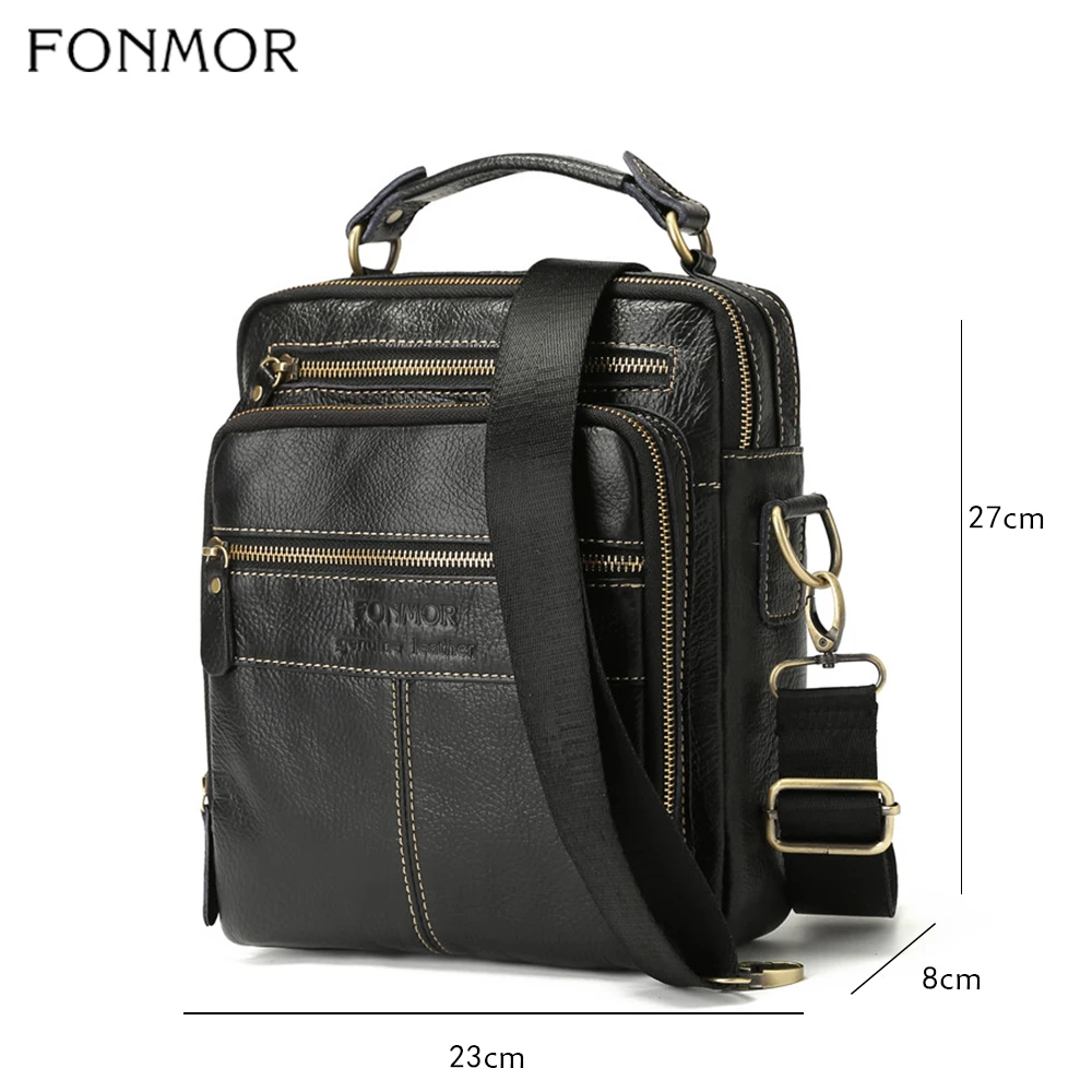 Мужская сумка мессенджер Fonmor черная многофункциональная через плечо из