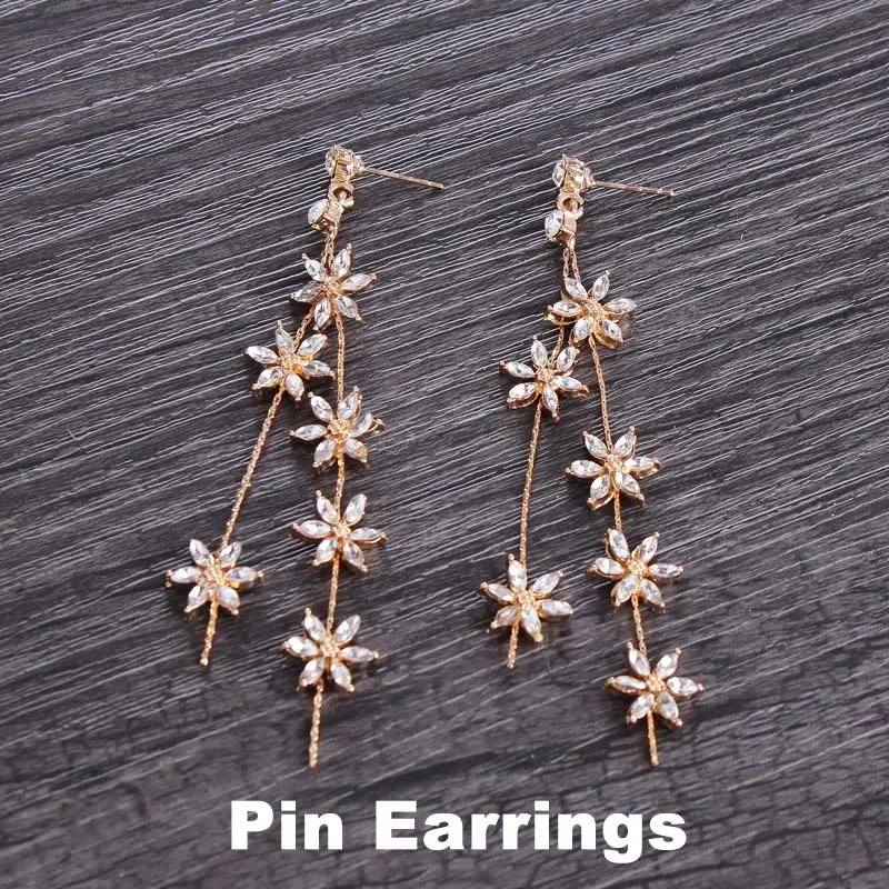 Pin Earrings Золотая Корона, тиара, свадебные аксессуары для волос, украшение для невесты, украшение для головы, корона принцессы, корона для девочек, Рождественская Тиара для девушки - Окраска металла: Pin Earrings