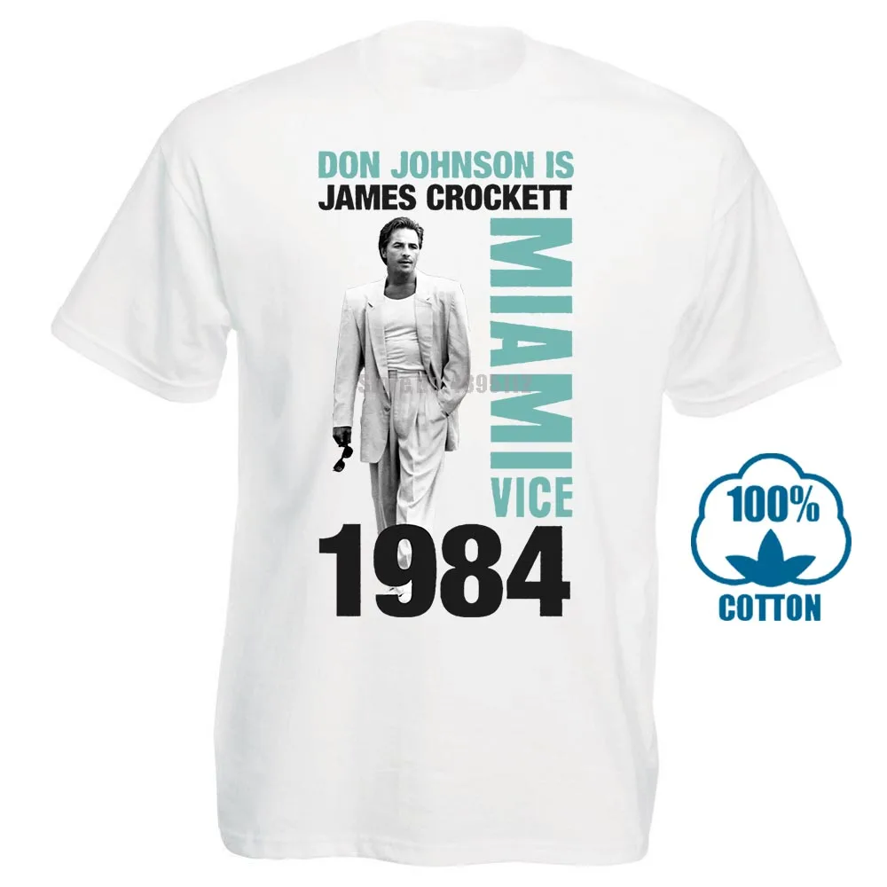 Мужская футболка официально Лицензированная Майами Вики Дон Джонсон Crockett 3Xl 4Xl 5Xl