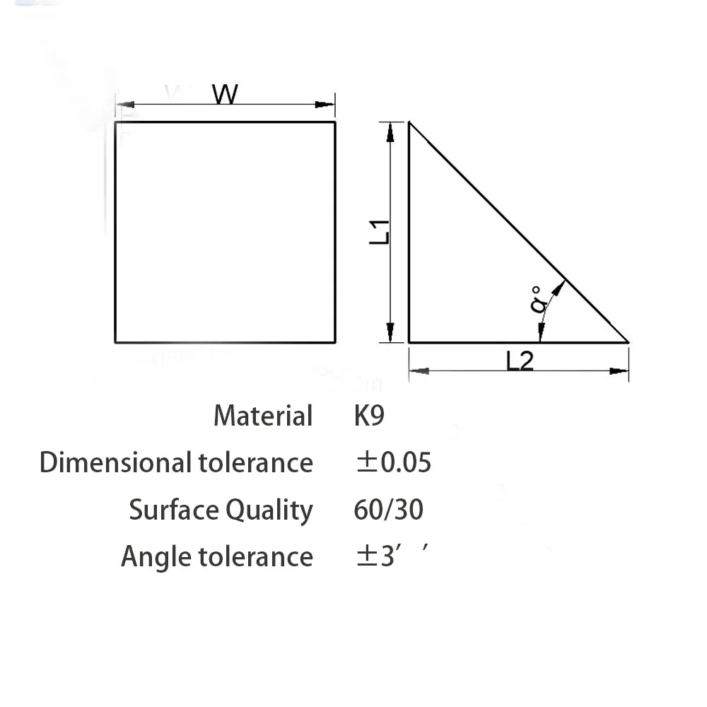 Обработка оптических элементов под заказ с правым углом Triprism K9 лазерный