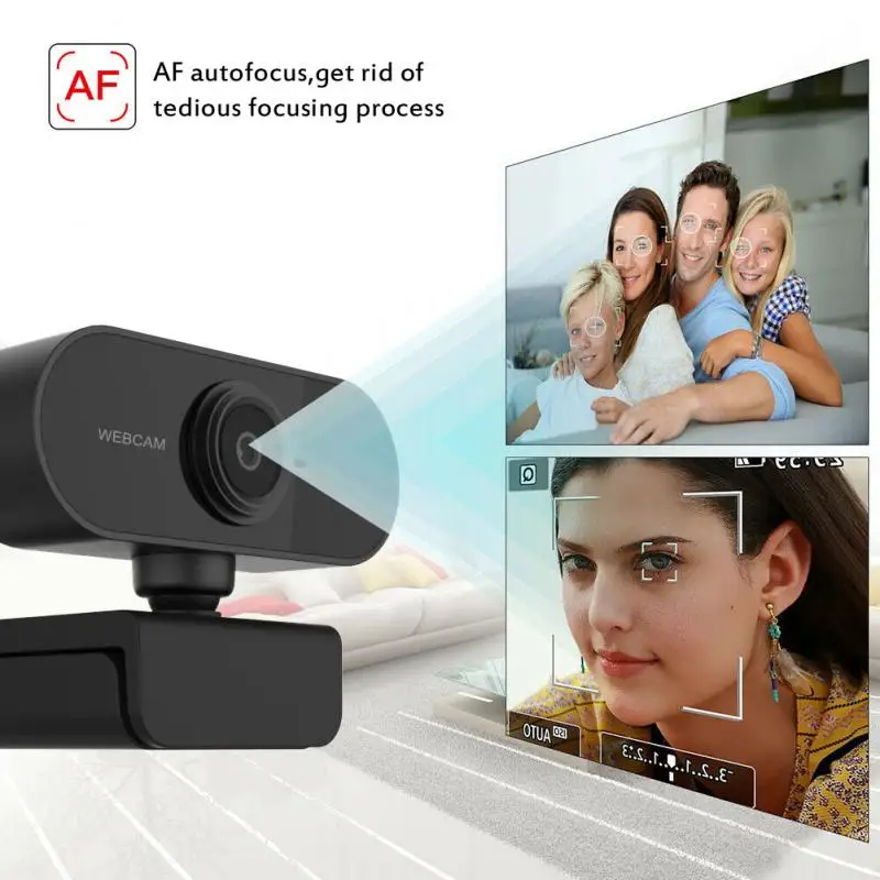 

HD 1080P Webcam Microcomputer PC Webcam With Microphone Auto-Focus USB Rotatable Camera Used For Live Video Call Conference Work