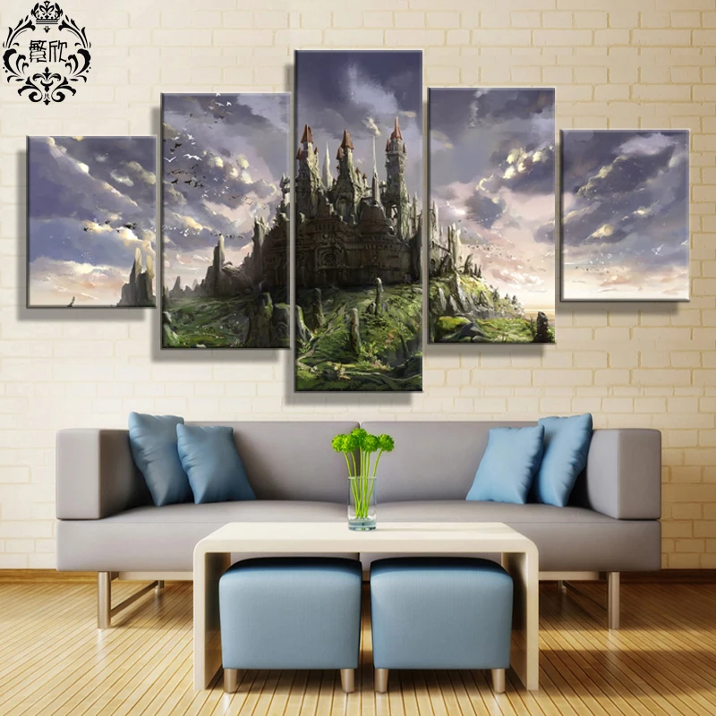 Настенная живопись 5 шт. Современный домашний декор для гостиной холст HD печать