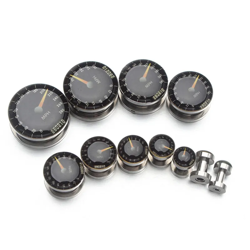 1 пара из нержавеющей стали кошачий череп украшения для «тоннелей» вилки и серьги-туннели датчики расширители для ушей кожный пирсинг Oreja Dilataciones