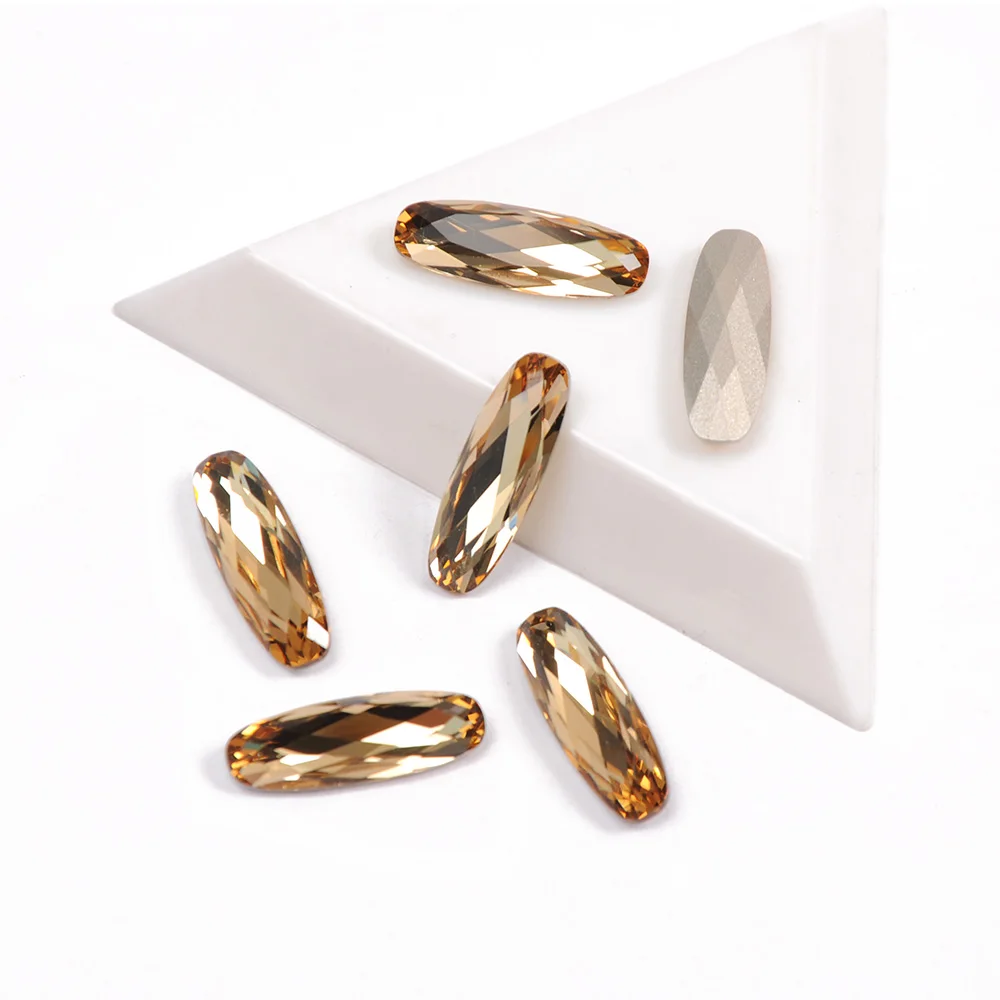 14 шт./упак. 8 стразы s подполковник топаз Цвет удлиненная в форме багета блестящие