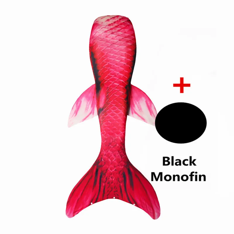 Tail and Monofin Новинка! хвосты маленькой русалки с черным монофином для детей, взрослых, летнее платье, купальный костюм, костюм русалки - Цвет: Tail and Monofin