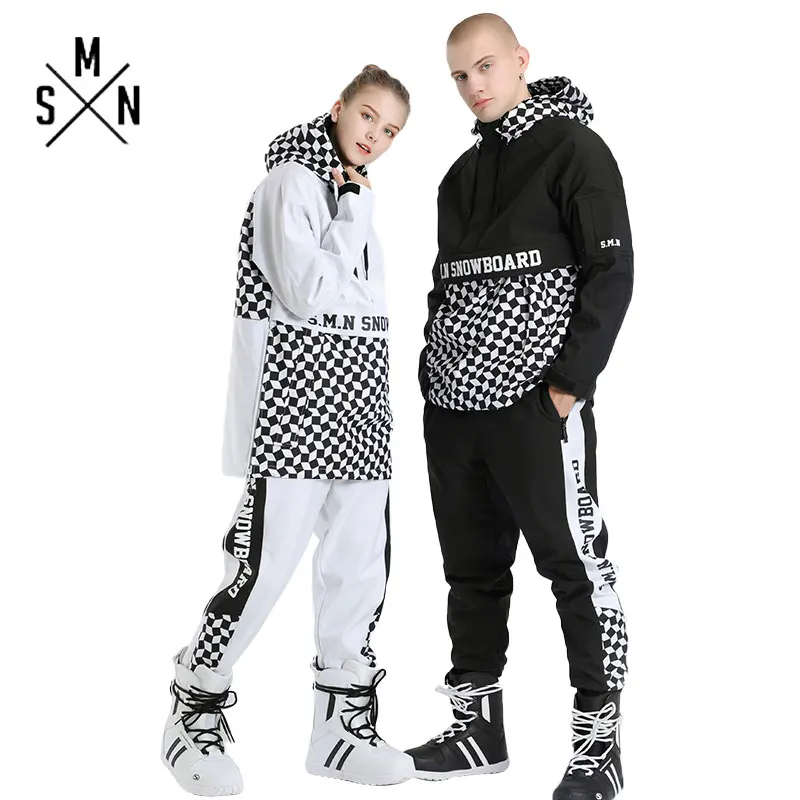 Зимний парный лыжный костюм SMN куртка для сноуборда штаны Водонепроницаемая