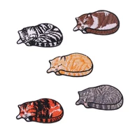 1 pcs animals embroidered cloth patches pocket cat iron on lovely embroidery stickers diy patch cats clothing appliqued badges