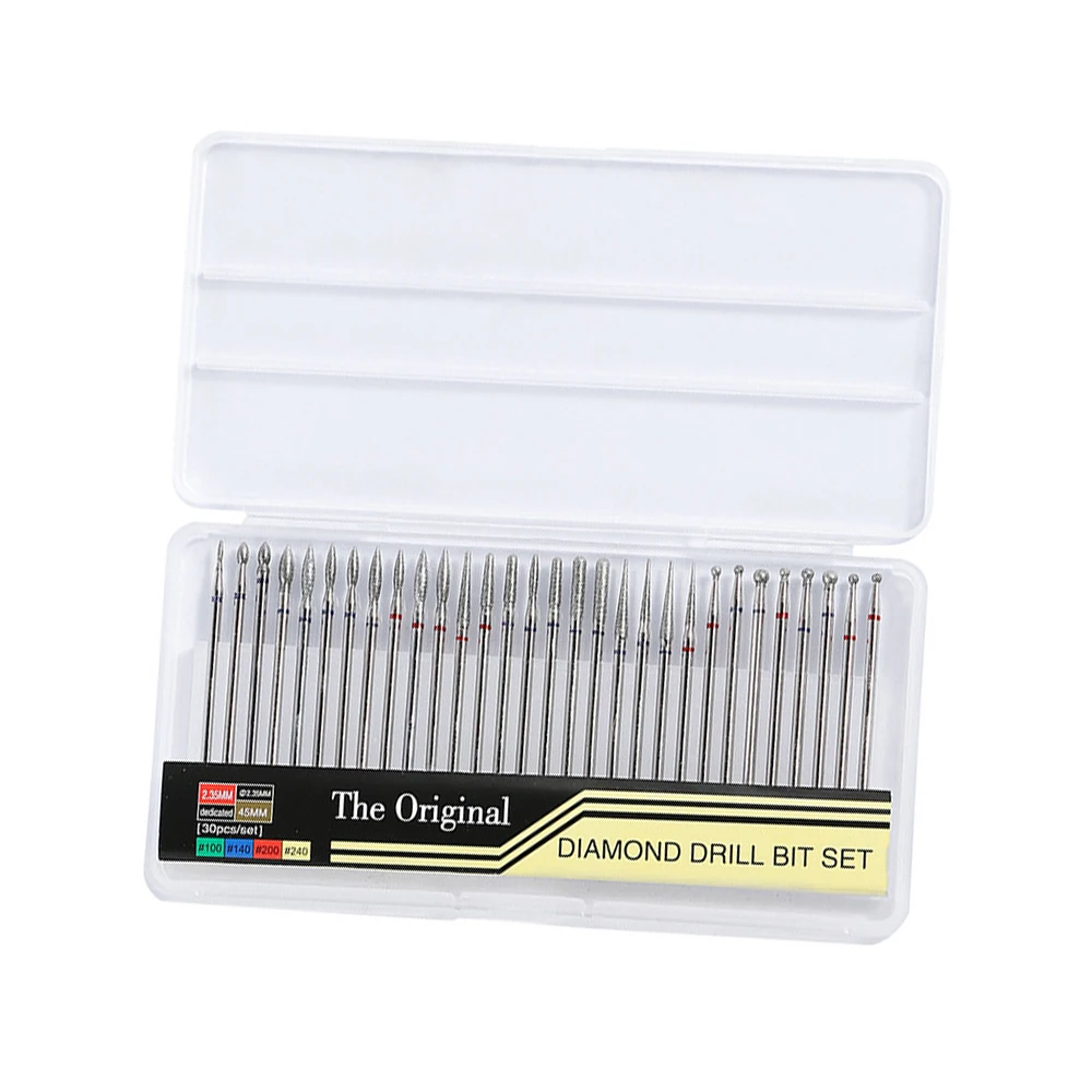 

30pcs Polishing Tool Grinding Head Set Nail Manicure Diamond Alloy Tungsten Electroplated Rotary Tool Grinding Head