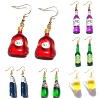 earring for women resin drop custom made handmade cute girls gift eardrop wine eardrop beer drink