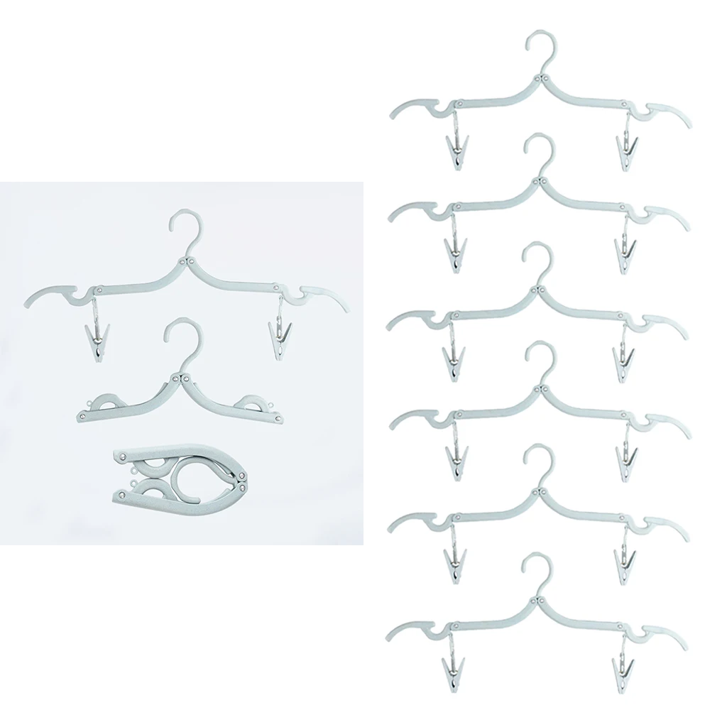 6Pcs Outdoor Camping Folding Plastic Clothes Hook Travelling Hanger Racks | Спорт и развлечения