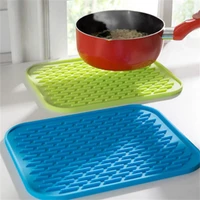 dining table mat silicone anti hot insulation pad square non slip coaster tableware drain pot mat dish placemat accessories