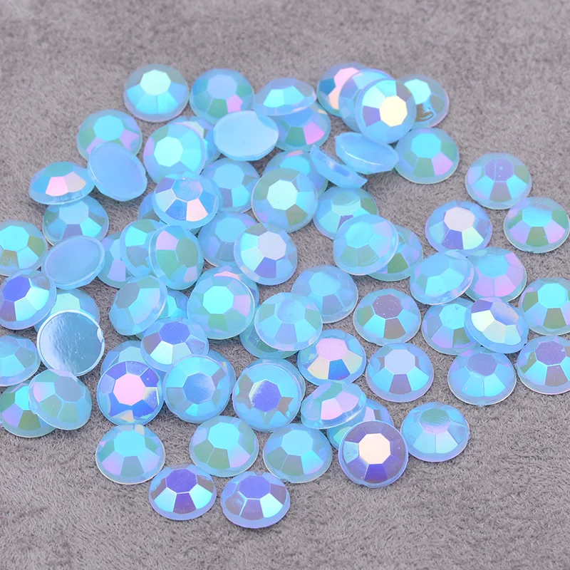 JUNAO 6 7 8 mm Yellow AB Glitter Round Rhinestones Flatback Acrylic Crystal Non Hotfix Strass Diamond Decorative Apparel Garment | Дом и сад