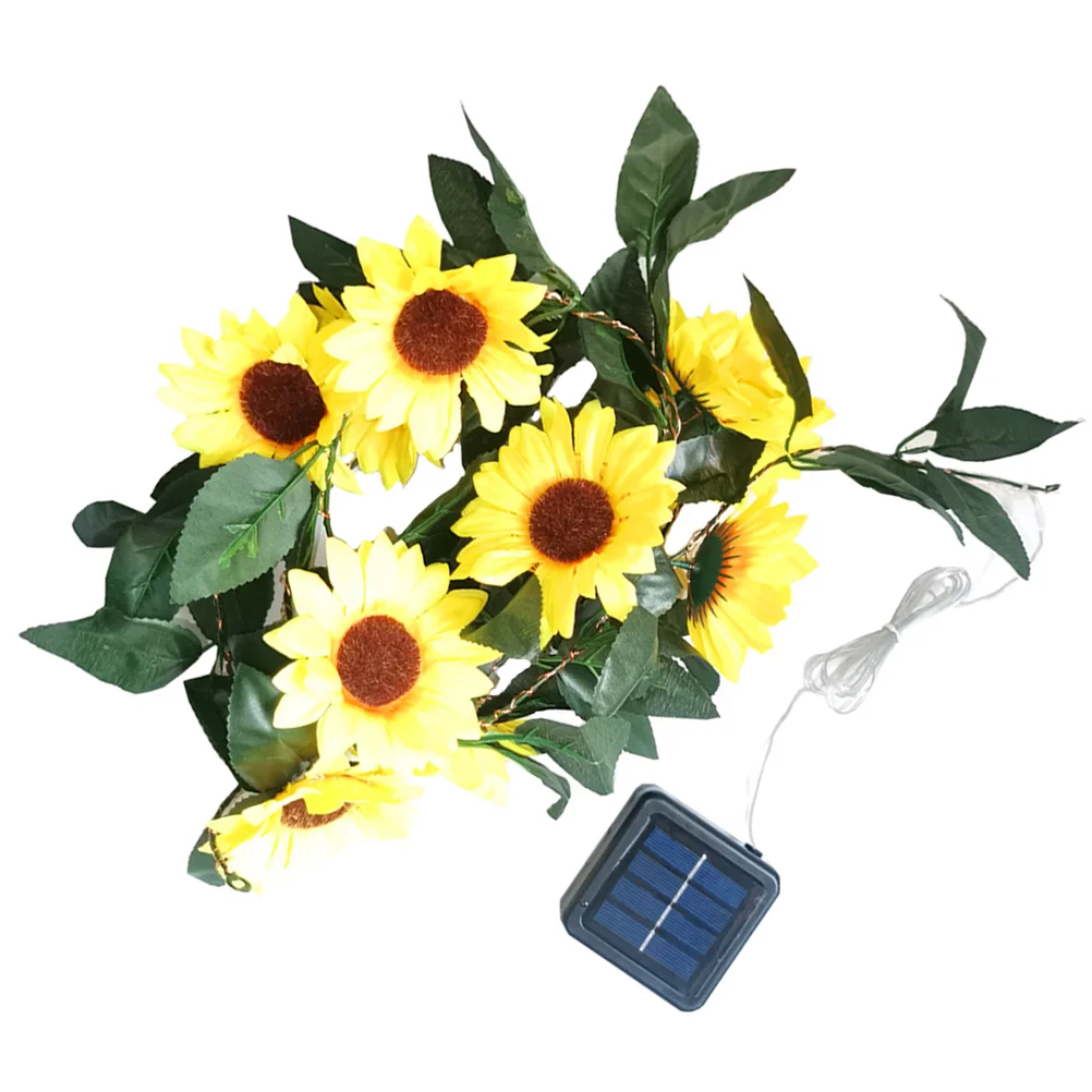 

1 Set Solar Powered LED Sunflower Lamp String Sunflower Rattan Solar String Lamp