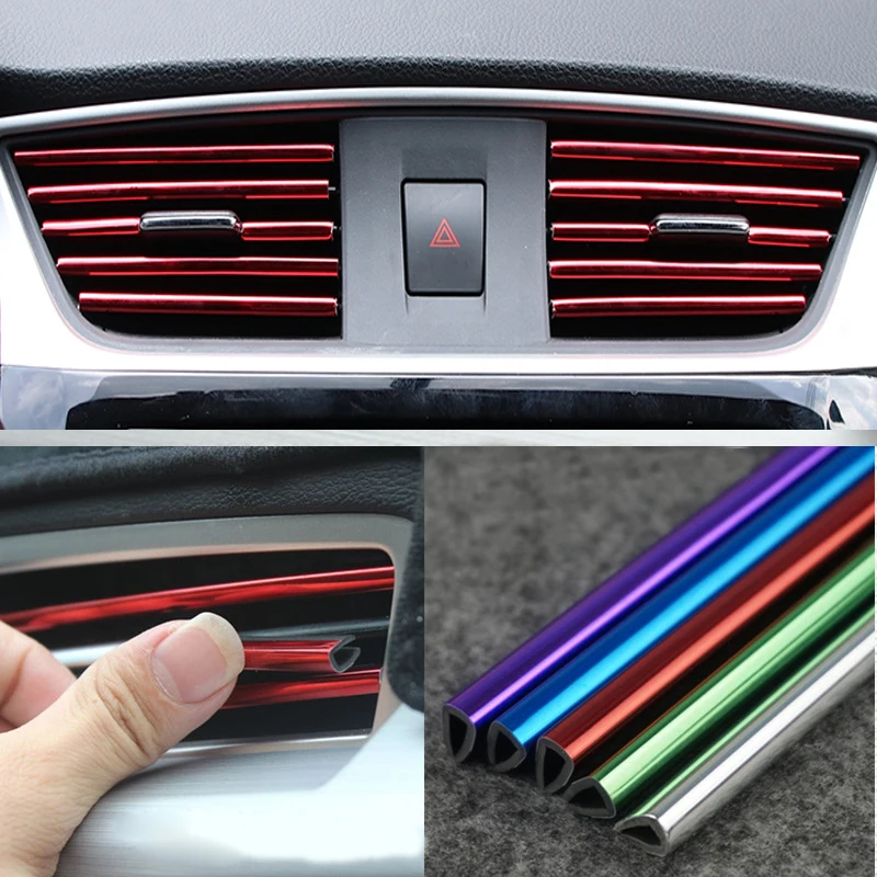 

Car Styling Mouldings Interior Air Vent Grille Protector Strip For Skoda Octavia 2 A7 A5 Fabia Rapid Superb Yeti Mazda 3 6 CX-5