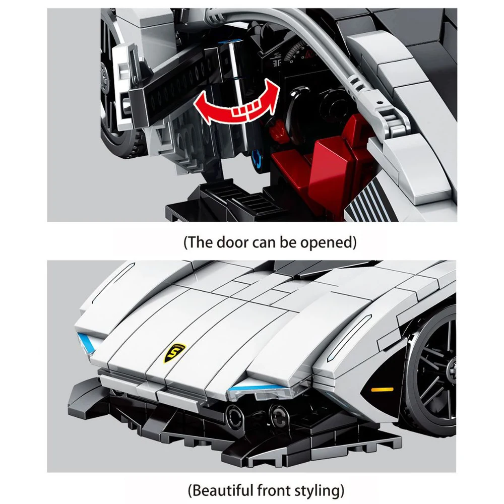 

684pcs Technic Gray Classic Sports Car Brick Moc Vehicle Model Racing Car Speed Champions Building Blocks Boy toy Gift