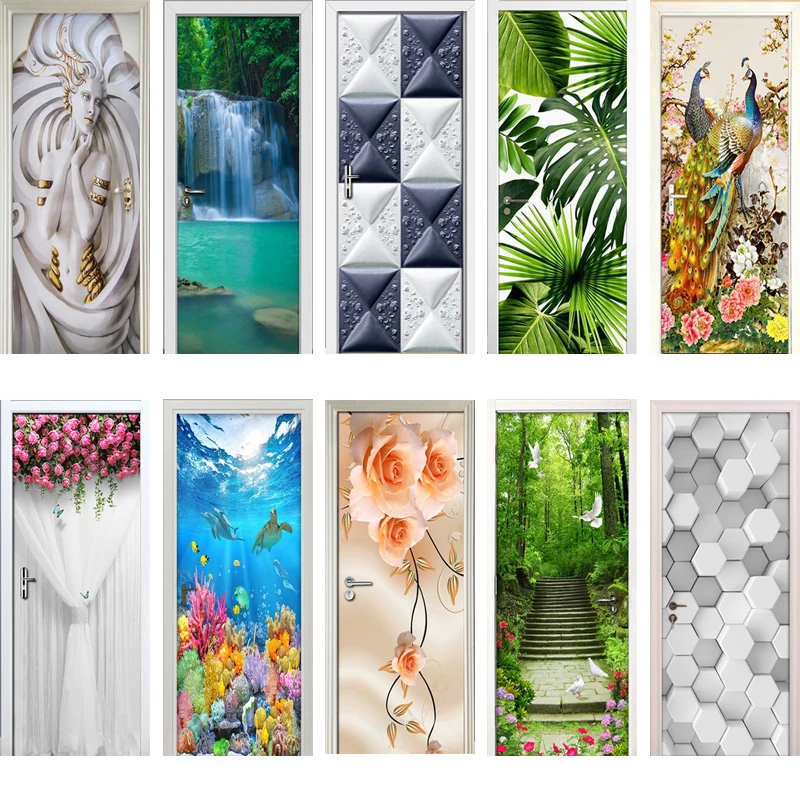3D наклейка на дверь Настенная Наклейка Настенные обои самоклеящиеся наклейки