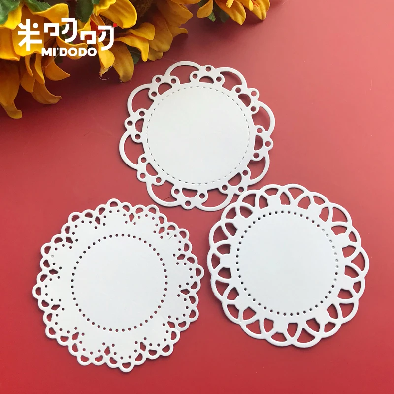 Металлические режущие штампы 3 шт. круглые Midodo для скрапбукинга рукоделия лезвия