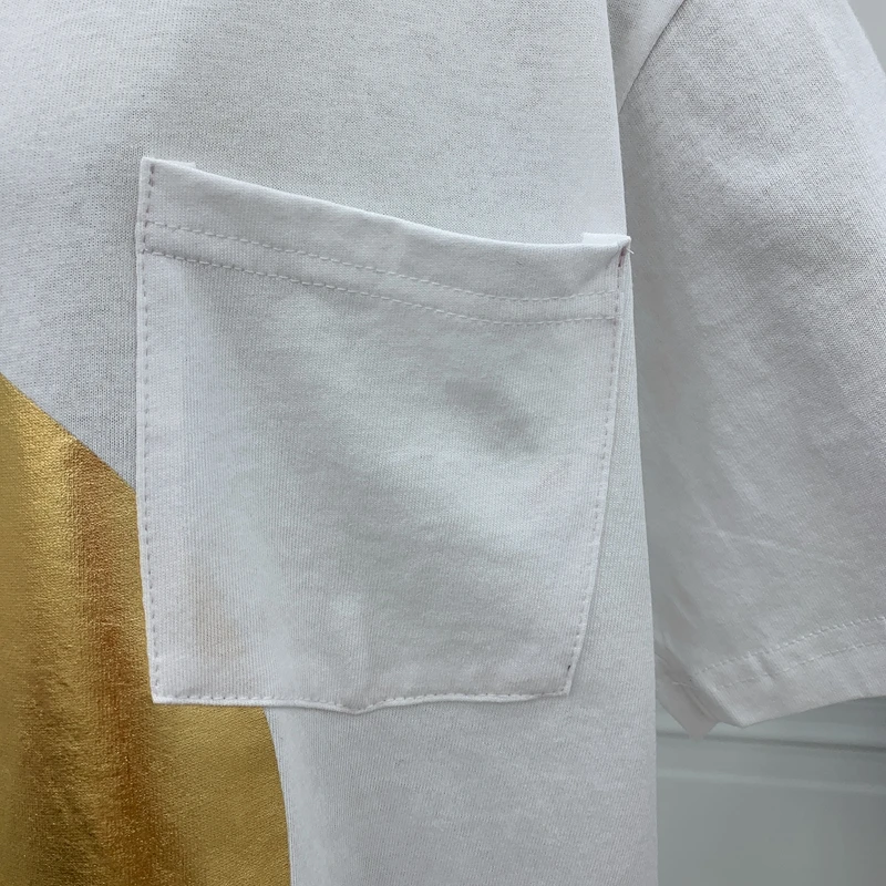 

2021 Summer Korean-Style Short-Sleeved T-shirt V-neck Loose Ins Fashionable Printed Letters Lady Tee Cotton Simple Top