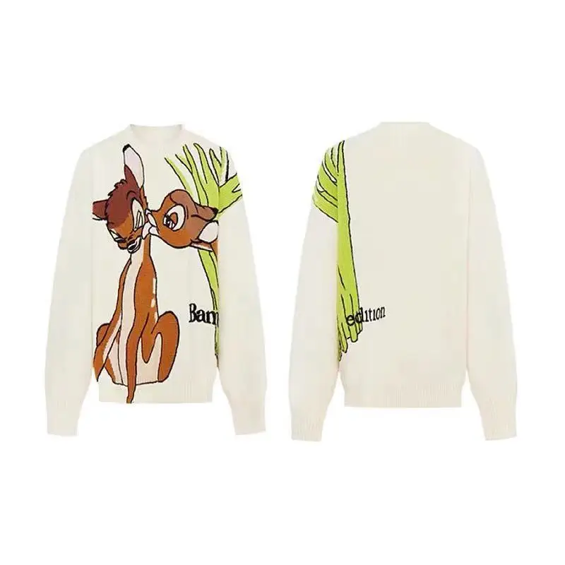 

Korea Fashion Knitted Pullover 2021 Women's Sweater Round Neck Khaki Knit Jacket Loose Sweater Women's Jacket