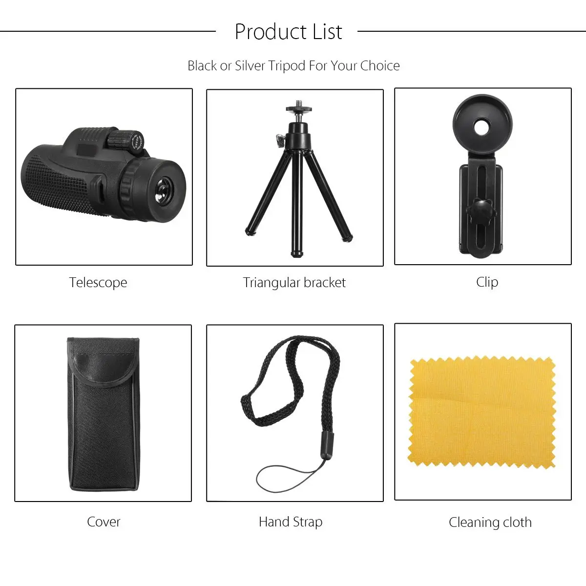 

60X Monocular Telescope Powerful HD 40x60 Zoom Scope Military Hunting Optical Telephoto Lens Camping Phone Camera Lens Tripods