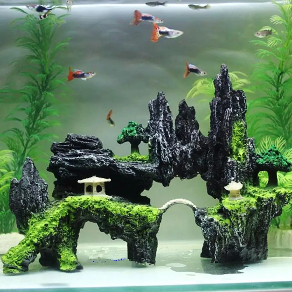 

Водный пейзаж Смола моделирование Rockery искусственный холм Аквариум Украшение для аквариума украшения