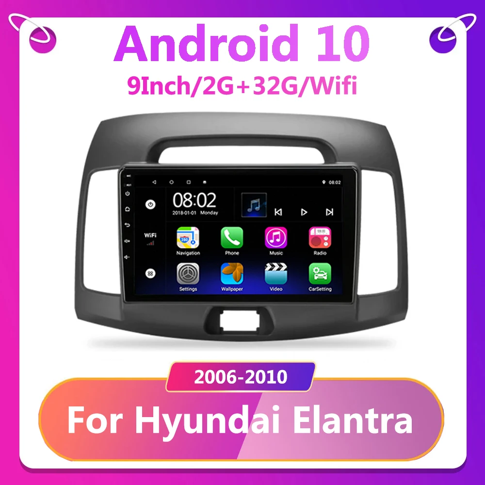 

Автомагнитола 2 din Android 10,0, мультимедийный видеоплеер, навигация GPS, Wi-Fi для Hyundai Elantra 2006 2007 2008-2010, головное устройство 2 din