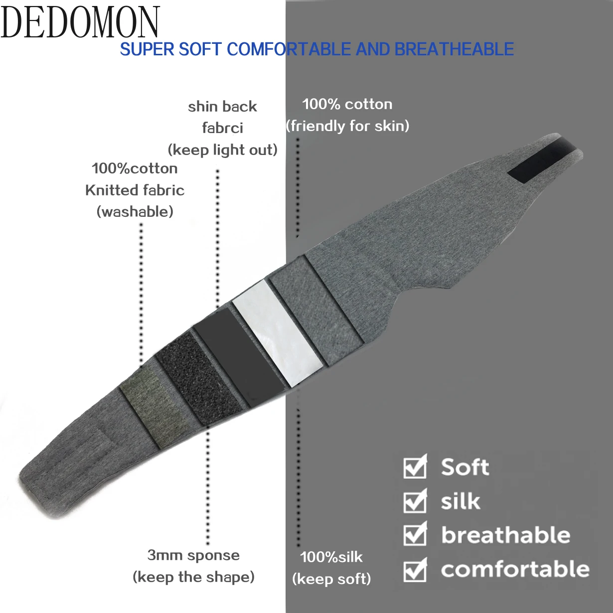 1 шт. маска для сна удобная дышащая регулируемая глаз повязка на глаза Лучший