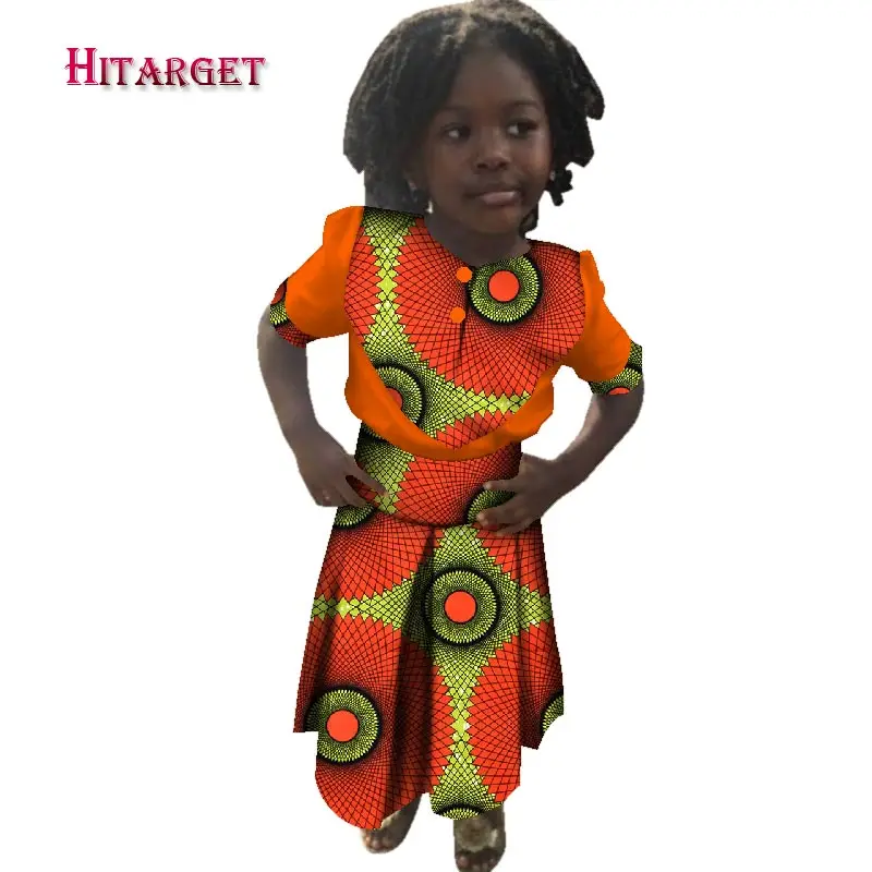 Детская рубашка + юбка в африканском стиле для девочек традиционное летнее
