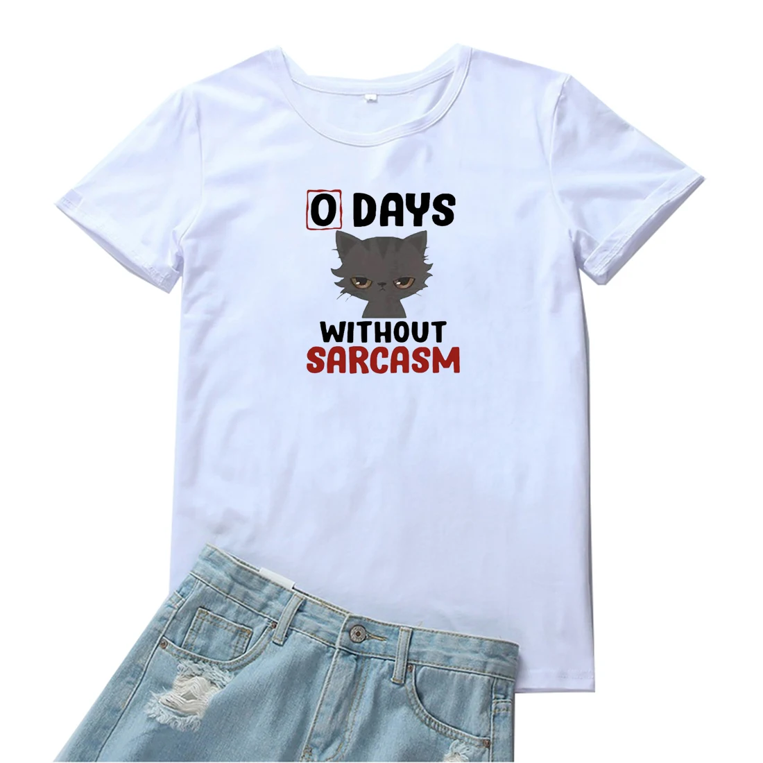 

Женская футболка O Days без сарказы, забавная хлопковая одежда, футболка, женская уличная футболка в стиле Харадзюку, женская Свободная белая ...