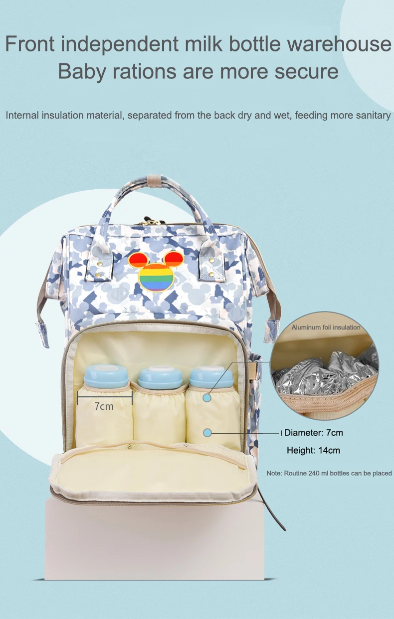 Новейшая Дисней Дамбо Большая вместительная водонепроницаемая сумка для подгузников изоляционная бутылочка для кормления сумка для хранения Мумия дорожный рюкзак