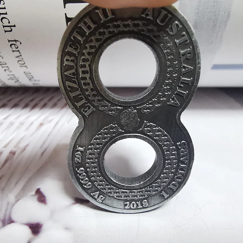 Немагнитные Австралия 2018 Рисунок 8 приносящий удачу Дракон Античная 1 Oz памятная