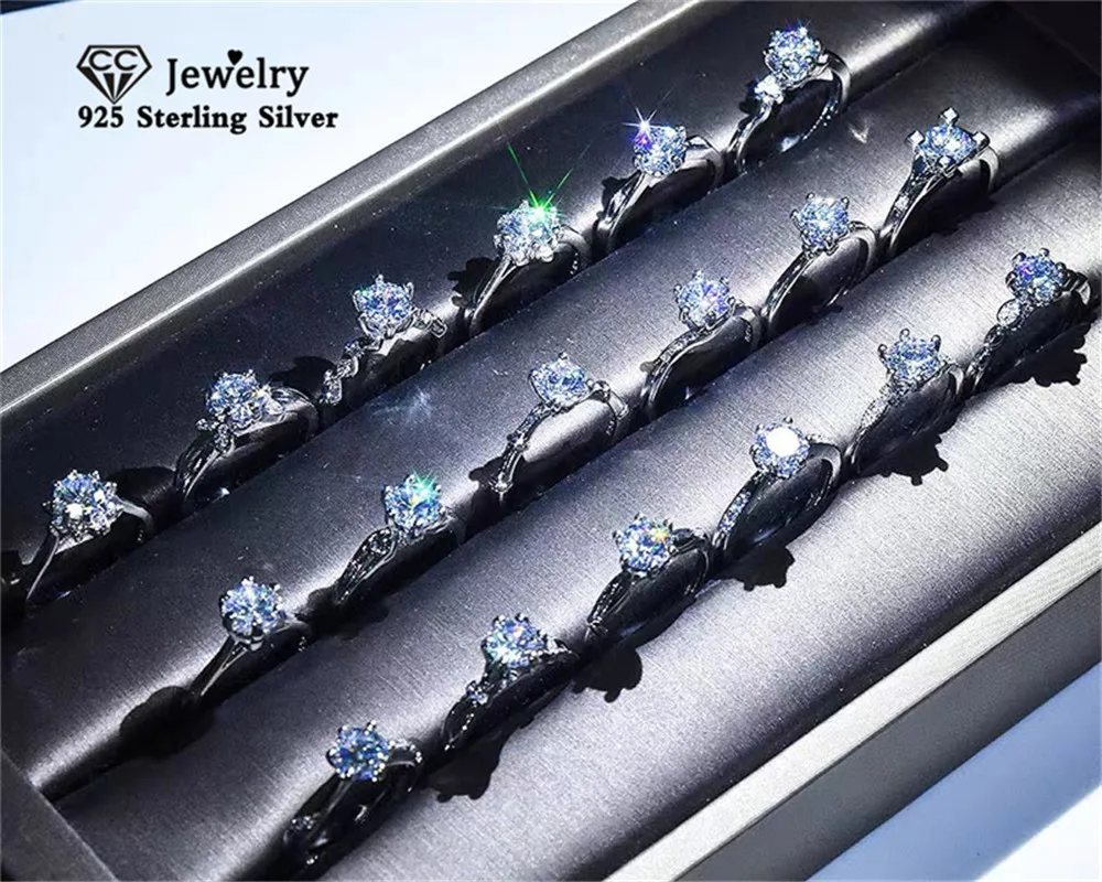 

CC S925 Кольца для женщин Алмазный белый AAAAA Цирконий кольцо Модные Свадебные обручальные свадебные ювелирные изделия аксессуары подарок