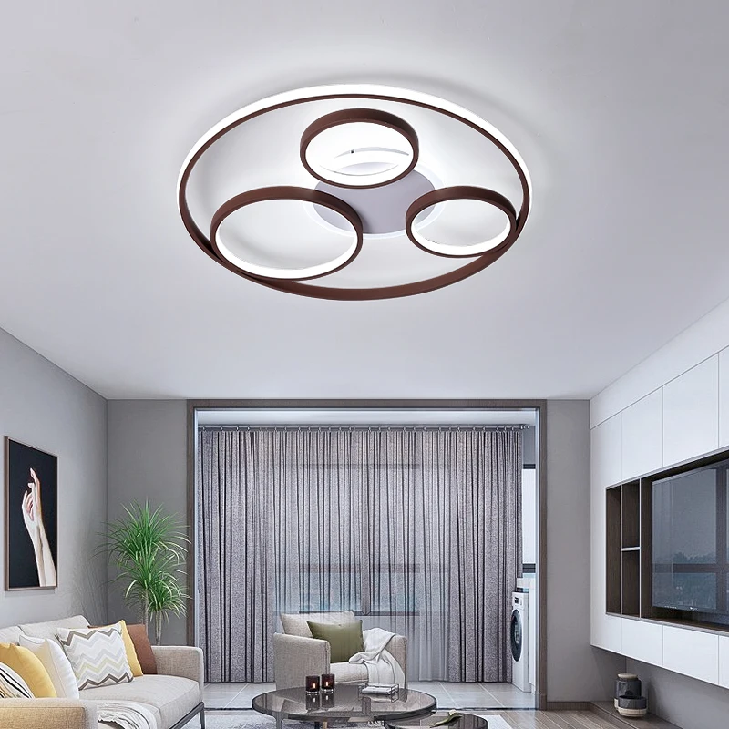 Круглый современный светодиодный потолочный светильник для гостиной спальни с